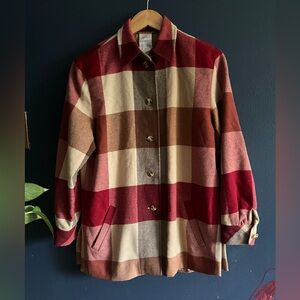 Vintage plaid wool nylon lined shacket made in Hungary